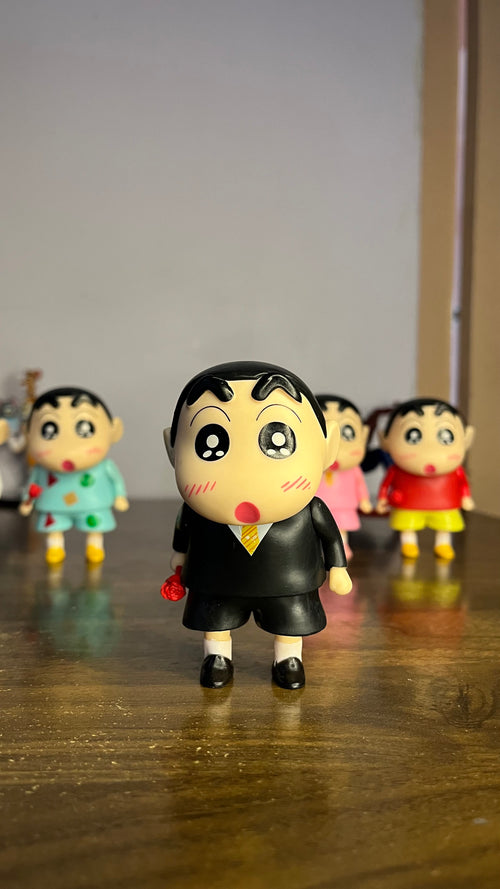 Shinchan Character Action Figure – 15cm, Style: Black Suit