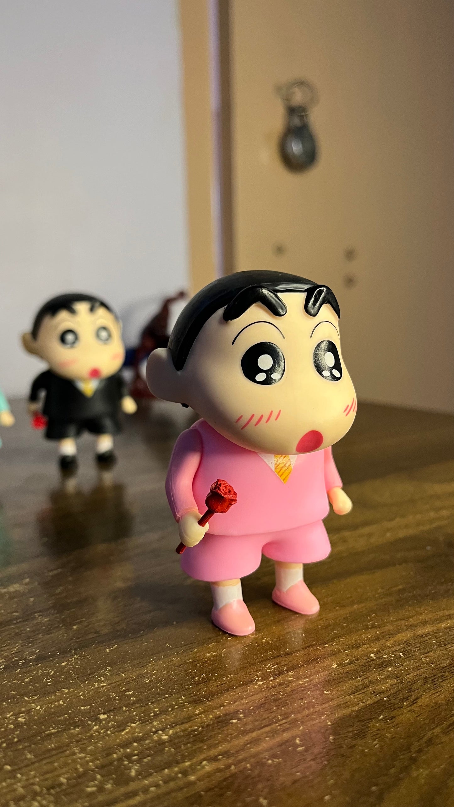Shinchan Character Action Figure – 15cm, Style: Pink Suit