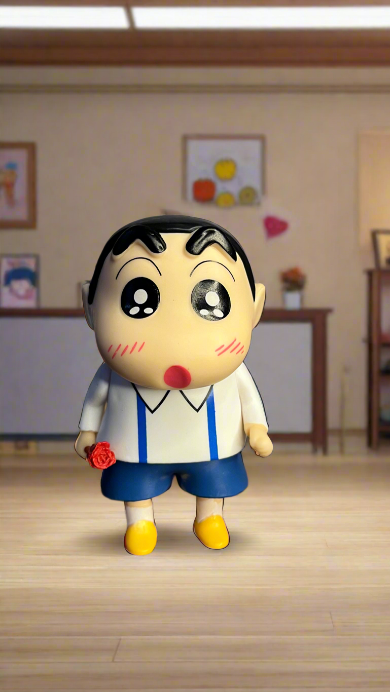 Shinchan Character Action Figure – 15cm, Style: Blue Dress