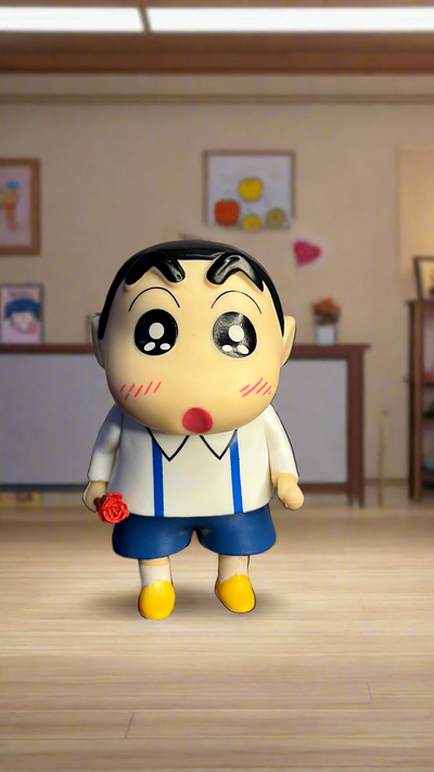 Shinchan Character Action Figure – 15cm, Style: Blue Dress