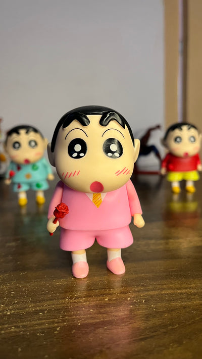 Shinchan Character Action Figure – 15cm, Style: Pink Suit