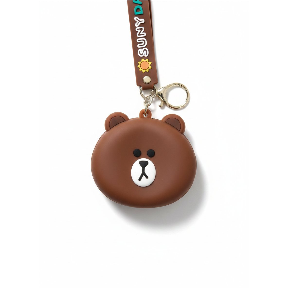 Brown Bear Coin Pouch Silicon Keychain