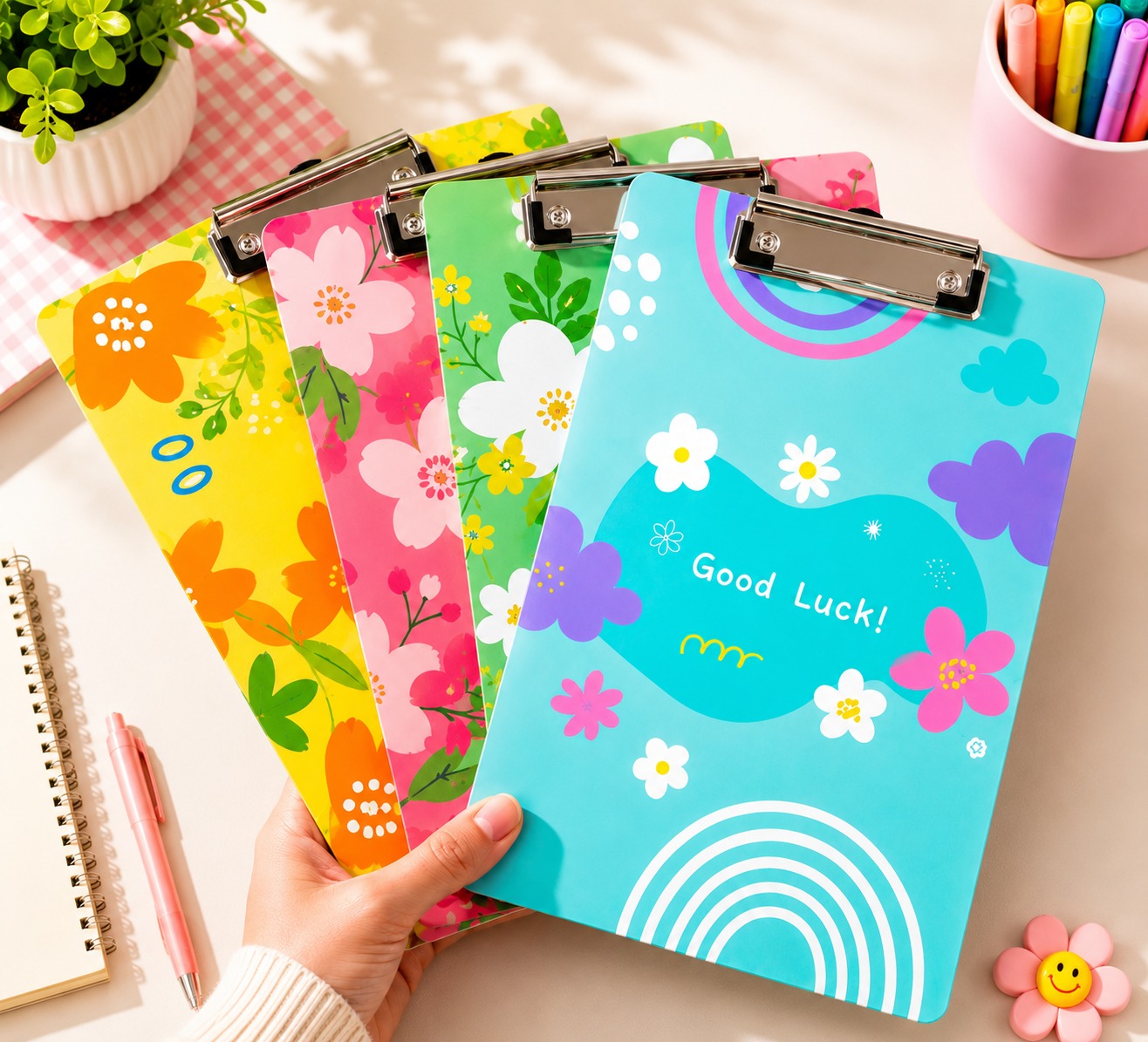 Colorful Paper Print Exam Clipboard
