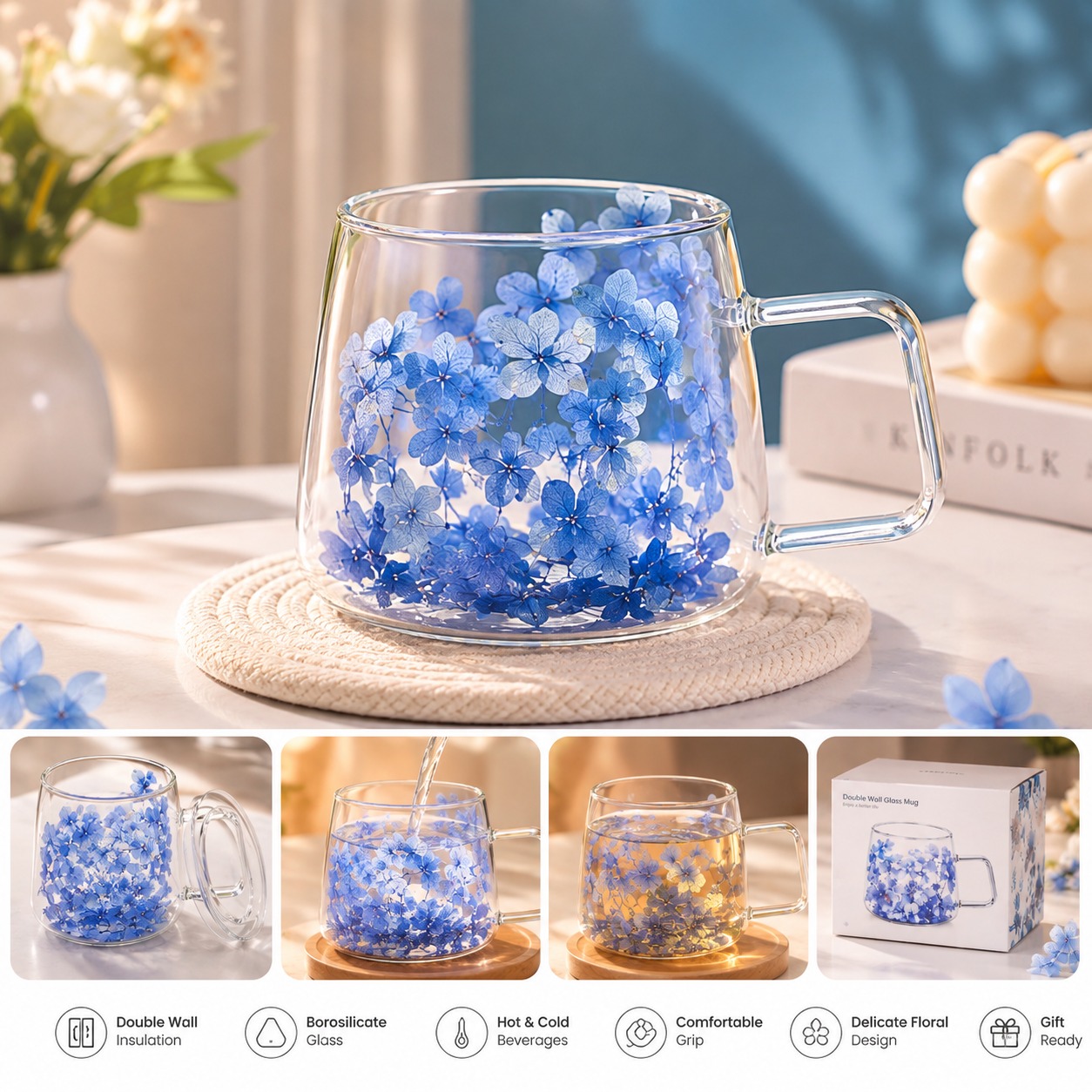 Double Wall Glass Mug (250ML)
