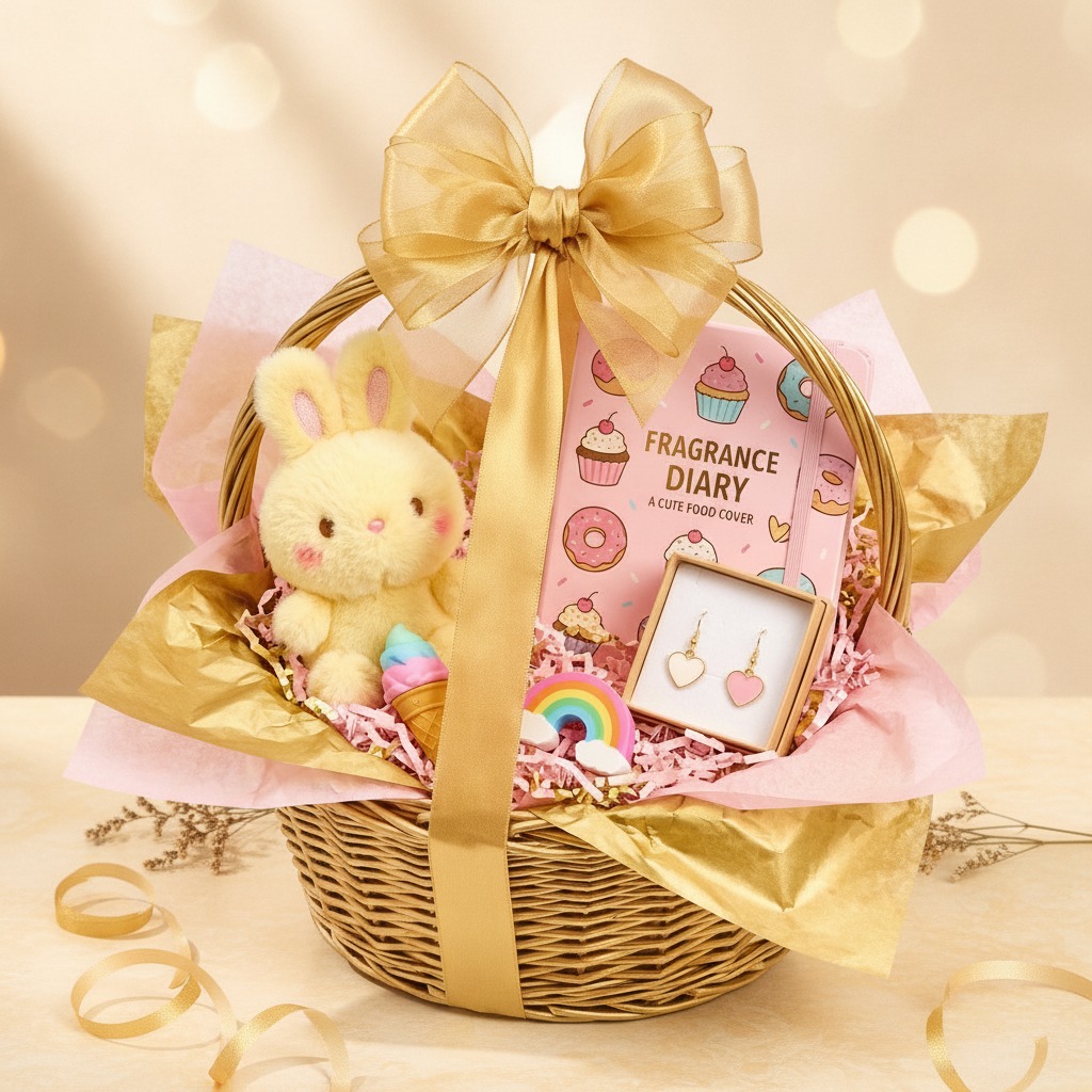 Golden Gift Hamper Basket | Packaging & Decoration Only