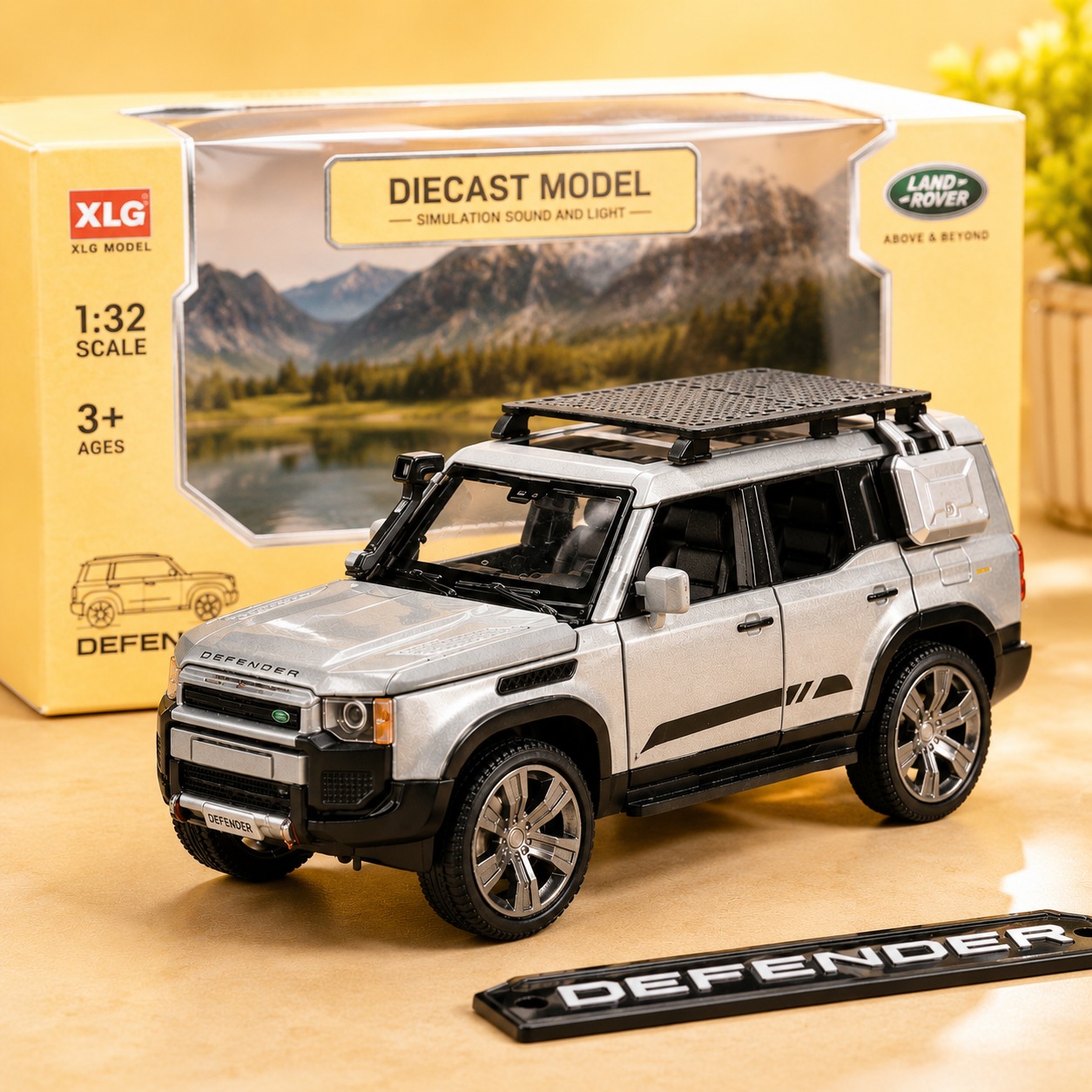 Metal Diecast Toyota Land Cruiser Defender (Silver)