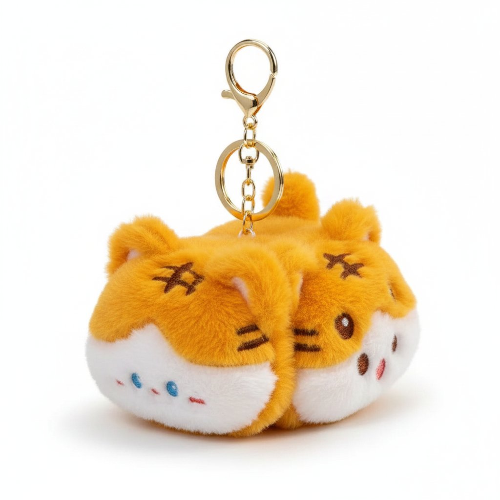 Plushie Tiger Double Mouth Keychain