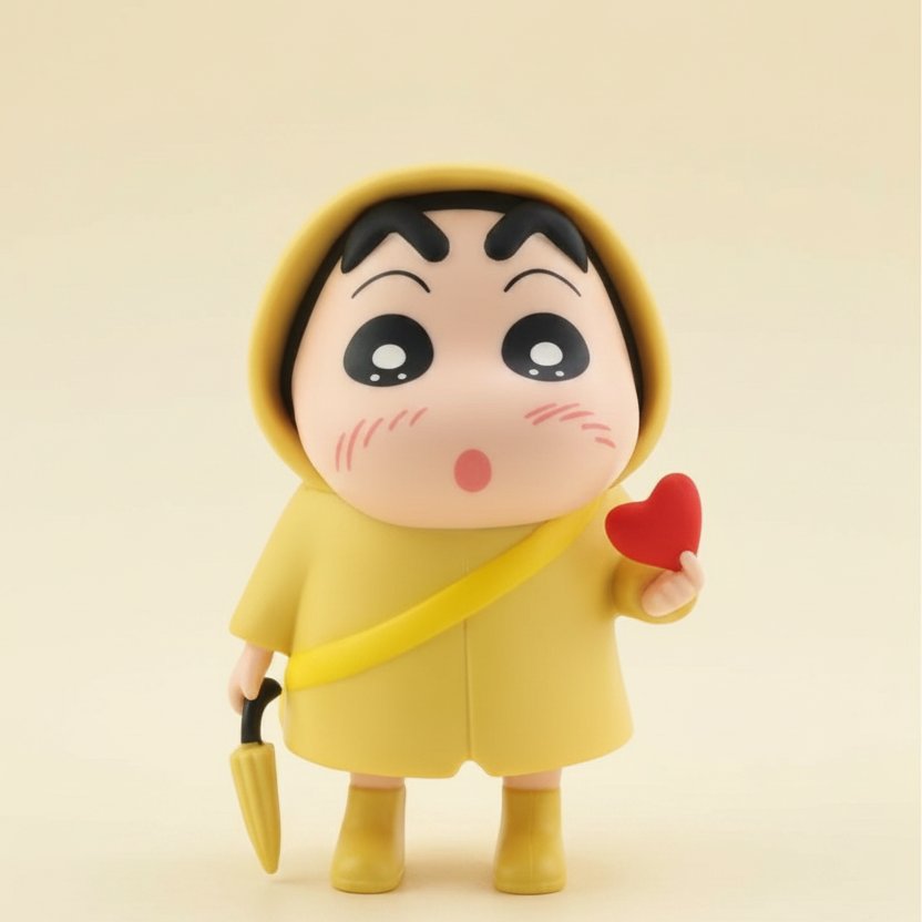 Shinchan Wind Up Weather Yellow Rain Coat Action Figure
