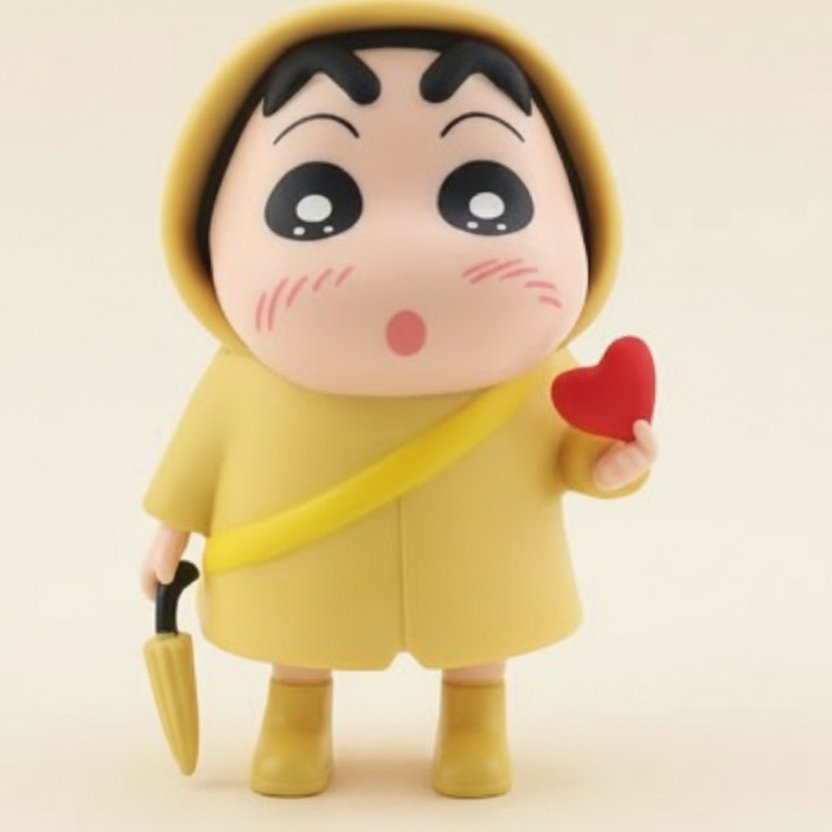 Shinchan Wind-Up Yellow Raincoat Action Figure
