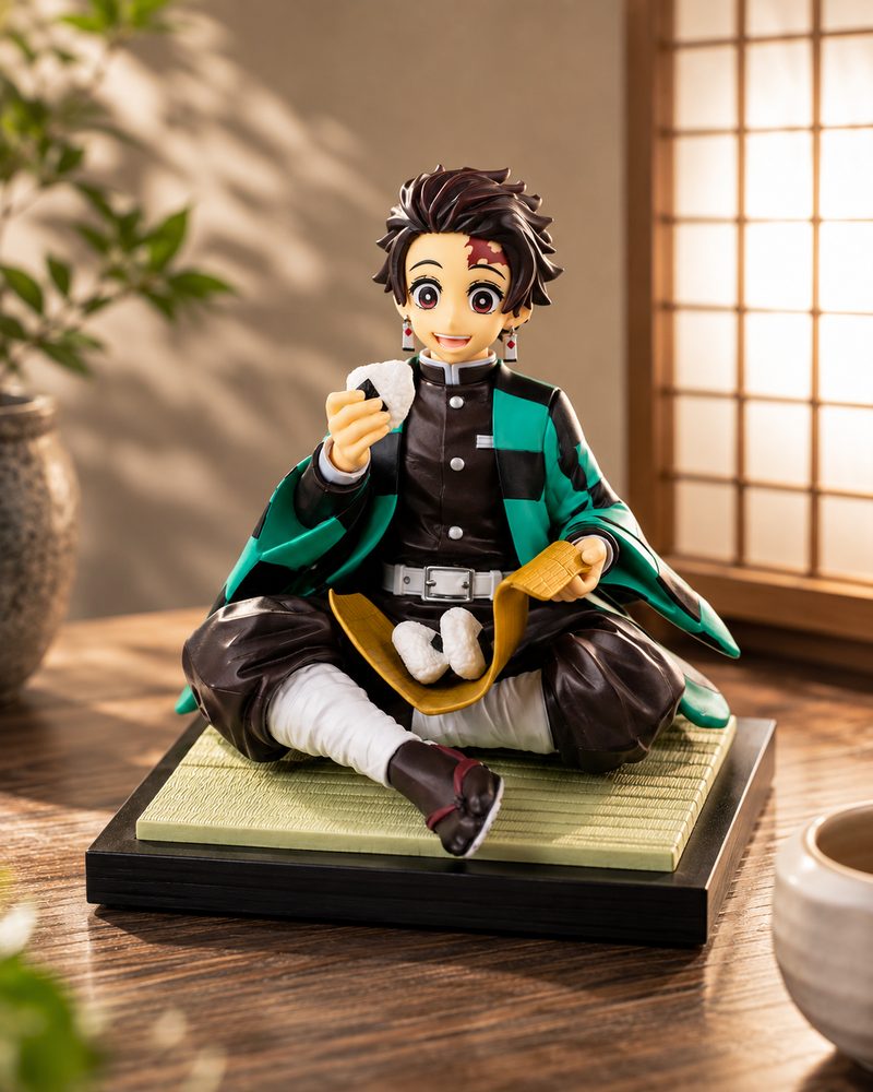 Tanjiro Eating Rice Ball Action Figure